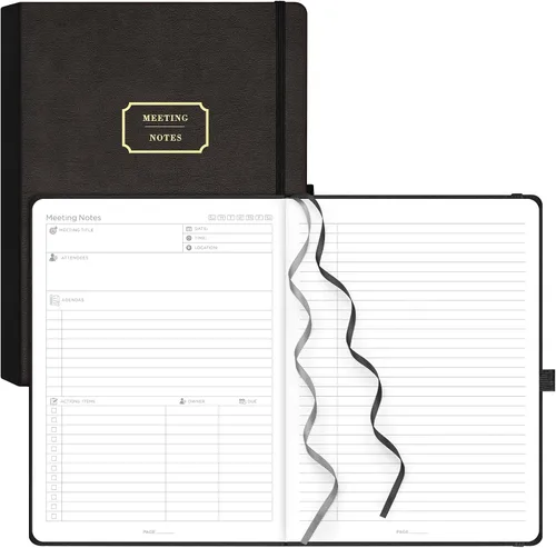 Vista 13 de EMSHOI Cuaderno de Reuniones para Trabajo con Pestañas Adhesivas - 240 Páginas, Planificador de Proyectos Tamaño A4, Organizador de Agenda/Actas