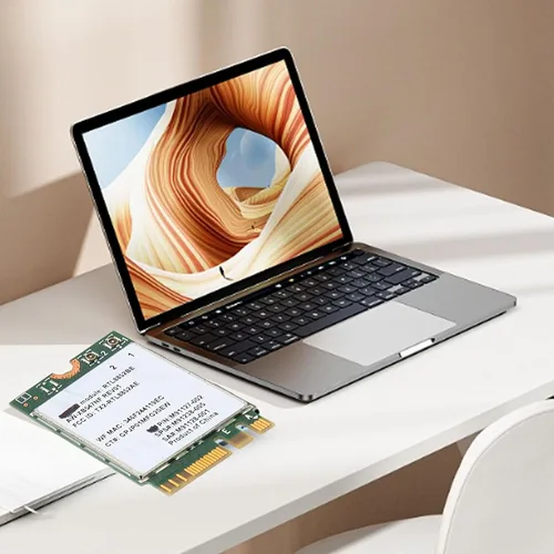 Vista 2 de Acogedor RTL8852BE Tarjeta de red M.2, adaptador NIC de 1800 Mbps, mini tarjeta PCIE WiFi compatible con Bluetooth 5.2, banda 2.4G 5G