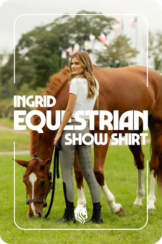 Vista 8 de Equinavia Ingrid Equestrian Show - Camisa de manga corta con paneles de malla refrescante para mujer