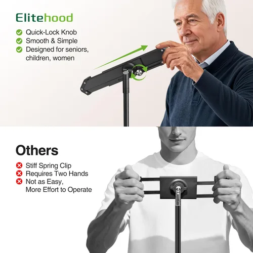 Vista 3 de elitehood Soporte de trípode de aluminio para iPad, soporte de iPad