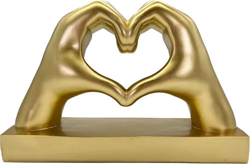 Vista 8 de Estatua de mano con forma de corazón dorada personalizada para novia, esposa, regalos del día de San Valentín para mujeres, parejas, decoraciones