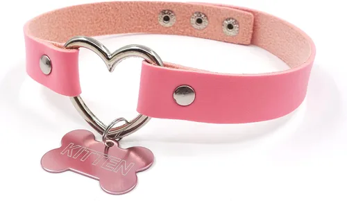 Vista 3 de Gargantilla de cuero con forma de hueso para mujer collar de cosplay punk Kitty para niña Cuero no conocido