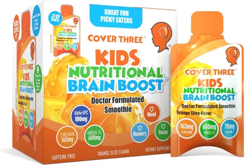 Vista 8 de Cover Three Suplemento cerebral para ayudar al cerebro, suplemento nutricional de enfoque con curcumina, uridina, fórmula líquida de apoyo cerebral