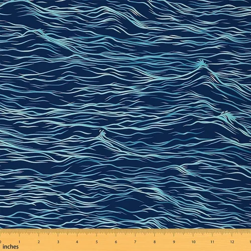 Vista 24 de jejeloiu Tela de Tapicería de Concha de Erizo de Mar por Yarda, Tela de Retapizado con Temática Marina Oceánica para Sillas, Tela Decorativa