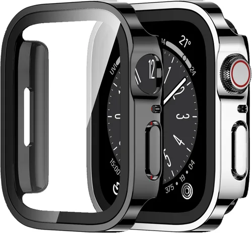 Vista 25 de Amizee Paquete de 2 fundas compatibles con Apple Watch de 1.575 pulgadas Series 6/5/4/SE con protector de pantalla integrado, carcasa rígida