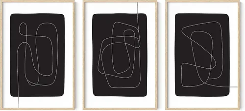 Vista 72 de HAUS AND HUES - Arte de póster Bauhaus - Juego de 3 arte de pared abstracto moderno, pósteres vintage e impresiones, arte de pared azul y amarillo