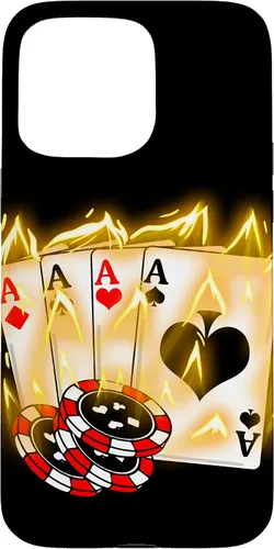 Vista 31 de Burning Four Aces Poker Cool Quad Aces Poker Player Gift Case for iPhone 17