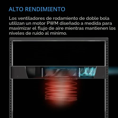 Vista 4 de AC Infinity CLOUDPLATE T5, ventilador de montaje en rack 1U, flujo de aire de escape trasero, para refrigeración AV, cine en casa, racks de red