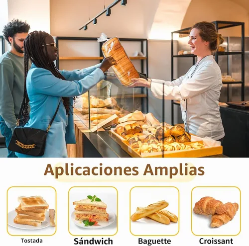 Vista 6 de Bolsas de pan con lazos, 100 bolsas de pan transparentes para pan casero y 100 lazos, bolsas de pan ajustables reutilizables de plástico, bolsas