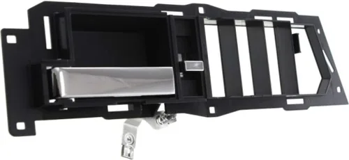 Vista 4 de Para Chevy C1500 Suburban Manija de puerta interior delantera lado del conductor bisel negro con palanca cromada 1992 1993 1994 Con botón