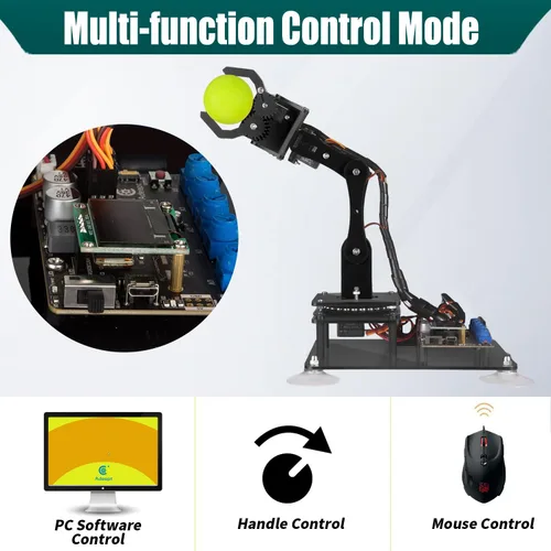 Vista 2 de Kit de brazo robótico 5-DOF compatible con Arduino IDE, kit de construcción de robot STEM programable, codificación de bricolaje, brazo de robot