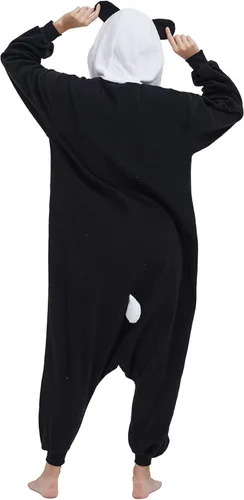 Vista 5 de DELEY Adults Unisex Onesie Halloween Costumes Animal Cosplay Pajamas Warm Sleepwear Homewear