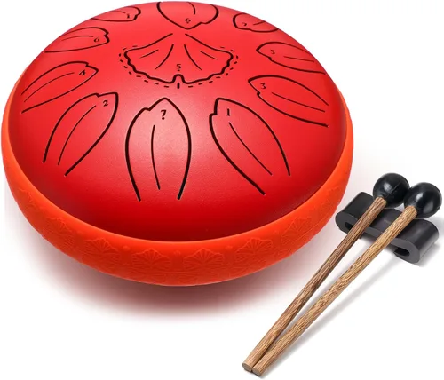 Vista 14 de Lronbird Percusión de tambor de lengua de acero, instrumentos musicales de 6 pulgadas, 8 notas, regalos musicales para familiares y amigos (azul)