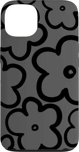 Vista 7 de Cute Flower Pattern Wildflower Charcoal Grey Black Floral Case for iPhone 17