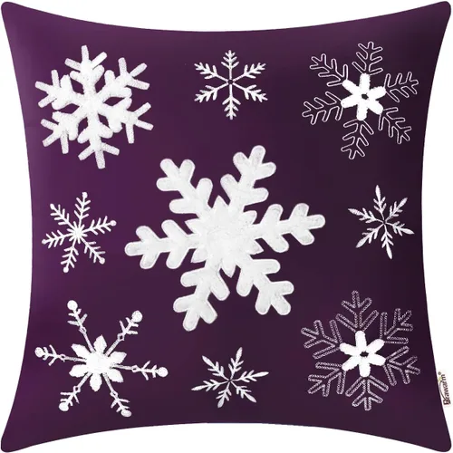 Vista 36 de BRAWARM Christmas Reindeer Pillow Cover 18x18 Black Velvet Embroidered Reno negro