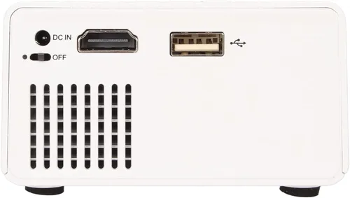 Vista 8 de EBTOOLS Mini proyector, LCD 1080P Full HD portátil, blanco y amarillo, soporta proyección de 24-60 pulgadas, AV, VGA, HDMI, compatible con USB