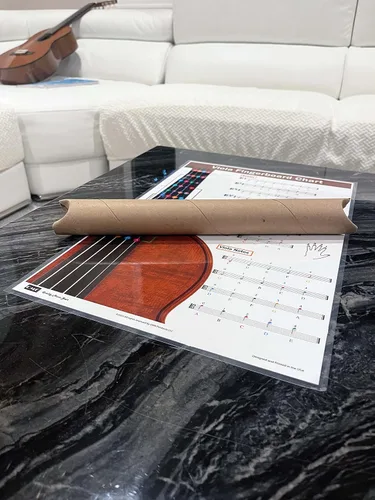 Vista 9 de QMG Tabla de digitación para violín con notas codificadas por colores, aprende técnicas de escalas de violín adecuadas para todos los niveles