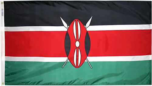 Vista 5 de Annin Flagmakers Bandera de Kenia fabricada en Estados Unidos según las especificaciones oficiales de diseño de las Naciones Unidas, 2 x 3 pies