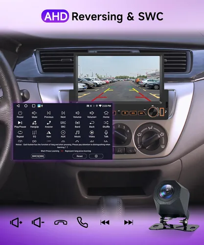 Vista 5 de 4G+64G Rimoody Android 15 Car Stereo Single DIN Wireless CarPlay, 7 pulgadas IPS pantalla táctil radio para coche y Android Auto GPS WiFi Bluetooth