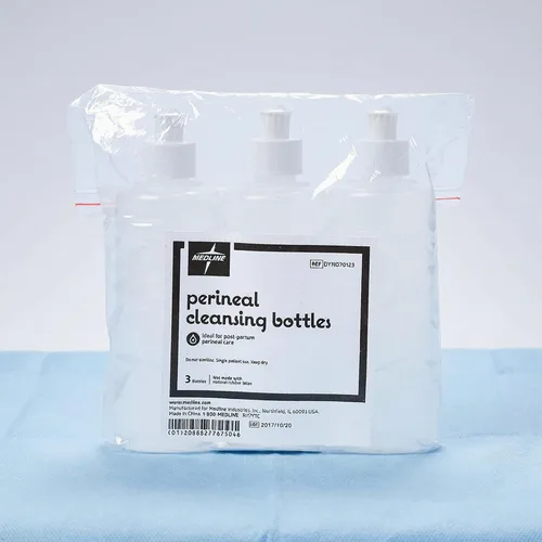 Vista 2 de Botella Medline Squirt, botella Peri posparto, paquete de 3, botella de irrigación perineal de 8 oz, botella de limpieza para nuevas mamás o uso