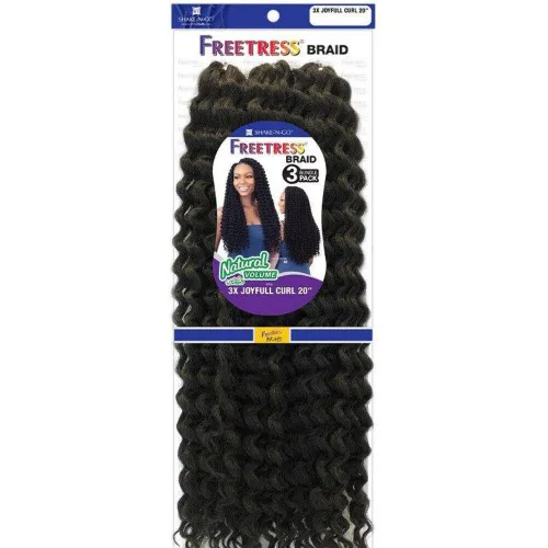 Vista 7 de Trenza de ganchillo Freetress - 3 rizos JOYFULL de 20 pulgadas (1 negro azabache)