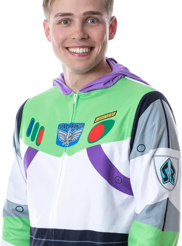Vista 3 de Disney Toy Story Buzz Lightyear Space Ranger - Disfraz de pijama para hombre, Blanco