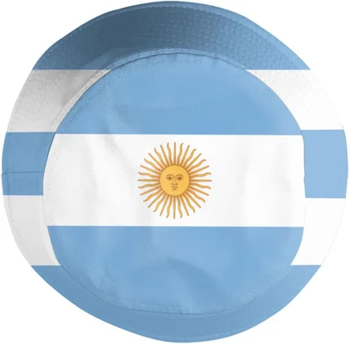 Vista 4 de Divertidos sombreros de pescador de bandera argentina con bandera argentina plegable, gorra de sol de pesca, sombreros de pescador de verano