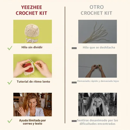 Vista 6 de Yeezhee Kit de ganchillo para principiantes, kit de iniciación de Granny Square con tutoriales en video paso a paso, kit de tejido para adultos
