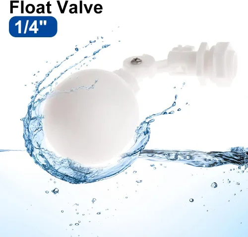 Vista 2 de Válvula de flotador de plástico de 1/4" para control de nivel de líquido de llenado automático del tanque de agua del acuario Can Be Used For 12cm