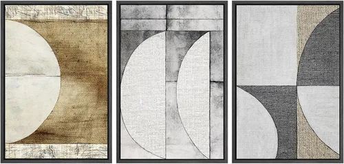 Vista 46 de SIGNWIN Framed Canvas Print Wall Art Set Duotone Pastel Grunge Polygons Abstract Geometric Illustrations Minimalism Modern Art Decorative Boho for