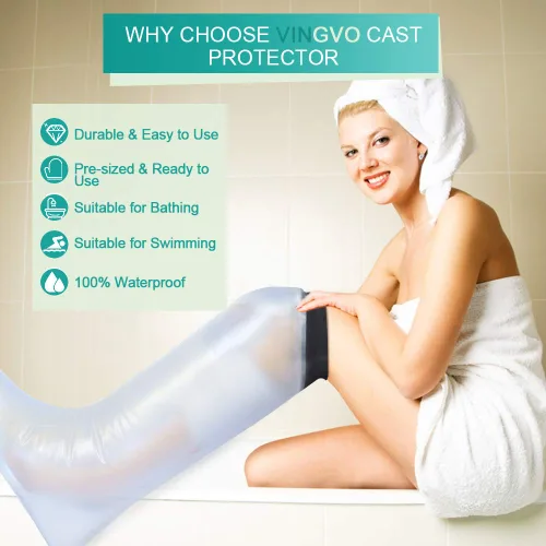 Vista 3 de Funda fundida para ducha y baño, protector impermeable para patas de ducha, bolsa protectora impermeable para adultos, reutilizable, sellada al