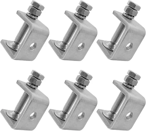 Vista 5 de Mini abrazaderas C de acero inoxidable de 0.000-0.984 in para montaje, juego de abrazaderas en U para carpintería resistente, herramientas