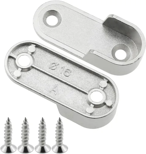 Vista 4 de Heyous 12PCS Oval Armario Rod End Soporta Bridas Socket con Tornillos de Montaje, Plata