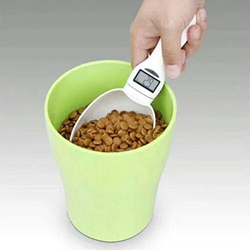 Vista 3 de Báscula de comida para perros Tazón de comida para gatos Báscula de cocina Cuenco Cuchara Taza de medición Pantalla LED portátil