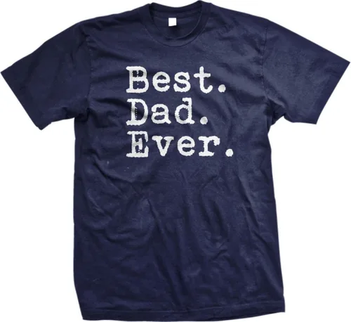 Vista 9 de The Goozler Camiseta con texto en inglés "Best Dad Ever", regalo de cumpleaños para papá, camisa para el día del padre, color negro, unisex, manga