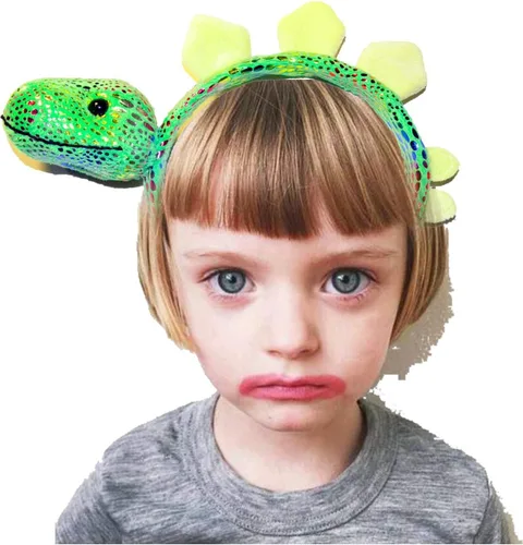 Vista 8 de FR.Tooc Bonita diadema para el pelo de dinosaurio, diadema de felpa para fiesta, aro para el pelo, para fiesta, cosplay, disfraces, 4 piezas