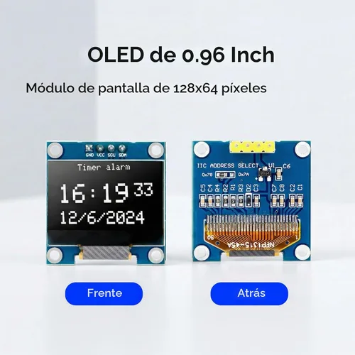 Vista 4 de ELEGOO 3PCS 0,96 pulgadas OLED pantalla módulo, auto-luminoso, SSD1306 Color blanco.