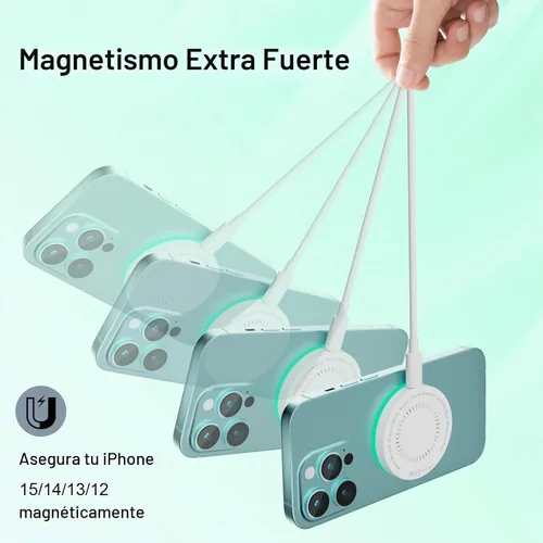 Vista 5 de MagSafe Charger - Paquete de 2 cargadores inalámbricos magnéticos de 15 W, almohadilla de carga rápida con cable USB C a USB C de 6 pies compatible