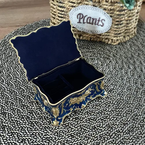 Vista 7 de YGFRSTO Joyero retro decorativo, organizador de joyas, caja de viaje portátil para mujeres, niñas, niños, pequeño organizador de almacenamiento