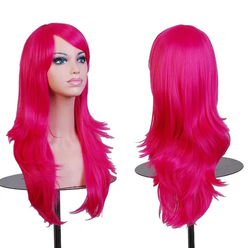 Vista 9 de AneShe – Peluca de mujer de pelo ondulado de 28 pulgadas (71.12 cm) de largo, resistente al calor, ideal para cosplay