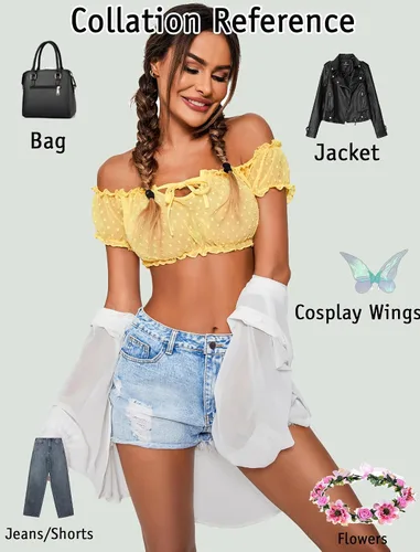 Vista 56 de Avidlove - Conjunto de brasier y braga con volantes, conjunto de lencería tipo babydoll de malla