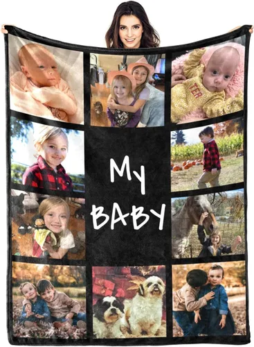 Vista 21 de Manta personalizada con foto de regalo para papá y abuelo, mejor regalo del día del padre, Halloween, Navidad, Año Nuevo de parte de hija, hijo