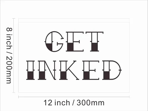 Vista 3 de 100020 Get Inked Tattoo Piercing Shop Display - Letrero de neón con luz LED (12 x 8 pulgadas, azul)