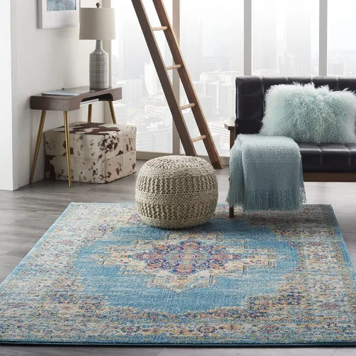 Vista 10 de Nourison Passion Alfombra marfil/negro, de 2 pies 2 pulgadas x 10 pies, fácil de limpiar, no desprende pelo, para habitación, sala, comedor, cocina