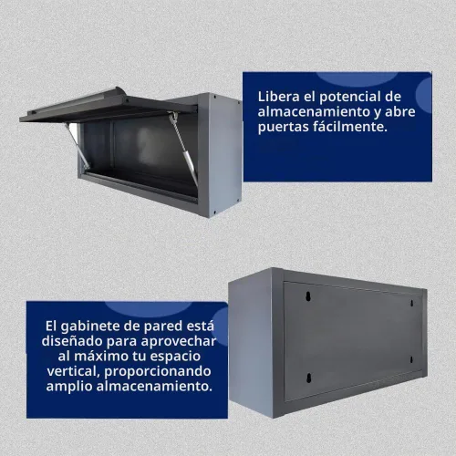 Vista 6 de JZD Armarios de almacenamiento de pared de metal, ideales para garaje, despensa y organización de cuarto de servicio
