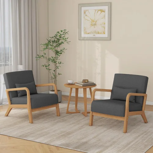 Vista 8 de Silla decorativa, sillón moderno de mediados de siglo con almohada, sofá tapizado, silla auxiliar de lectura para sala de estar y dormitorio A