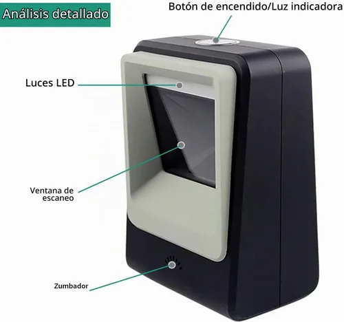 Vista 5 de Escáner de código de barras QR 2D, symcode Omnidireccional Manos Libres USB Lector de Código de Barras Automático para Pagos Móviles Computadora
