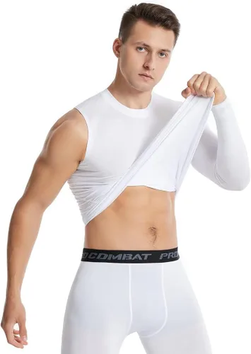 Vista 5 de New Compression Shirts for Men 12 Single Arm Long Sleeve Athletic Base Layer Undershirt Gear T Shirt for Workout Basketball
