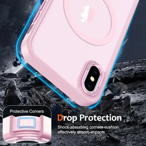 Vista 226 de Anuck - Funda magnética para iPhone 11 compatible con MagSafe, carcasa trasera mate translúcida dura, borde de TPU, delgada, resistente a impactos