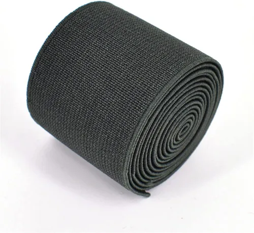Vista 25 de 1 rollo de cordón elástico plano de 1.5 pulgadas de ancho por 3 yardas de banda elástica sarga de doble cara (#1 Blanco)